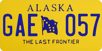 AK license plate GAE057