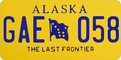 AK license plate GAE058