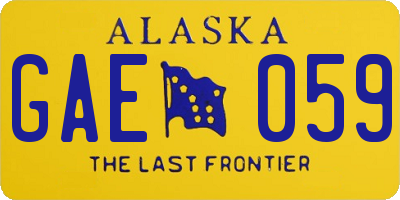 AK license plate GAE059