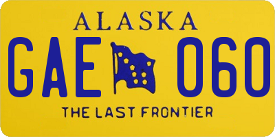 AK license plate GAE060