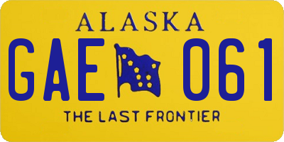 AK license plate GAE061