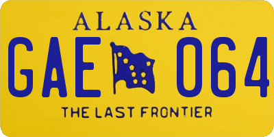 AK license plate GAE064