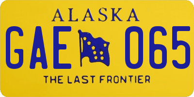 AK license plate GAE065