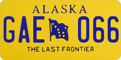 AK license plate GAE066