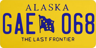 AK license plate GAE068