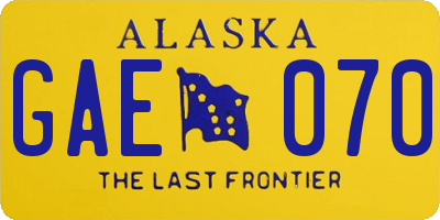 AK license plate GAE070