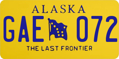 AK license plate GAE072