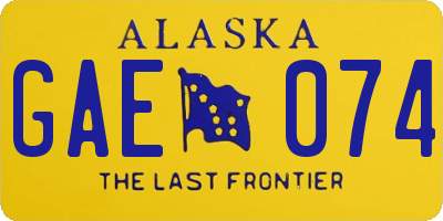 AK license plate GAE074