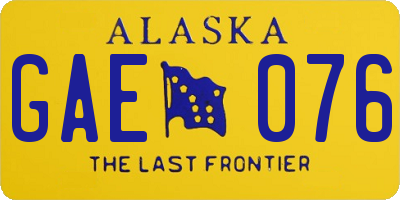 AK license plate GAE076