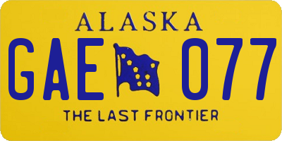 AK license plate GAE077