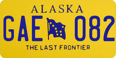 AK license plate GAE082