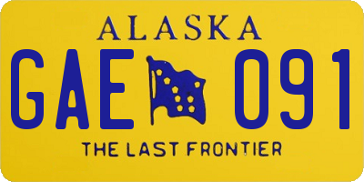 AK license plate GAE091