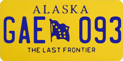 AK license plate GAE093