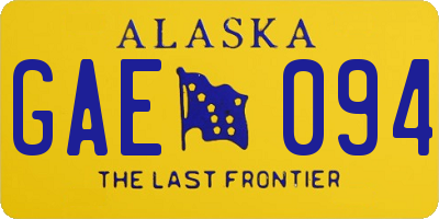 AK license plate GAE094