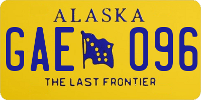 AK license plate GAE096