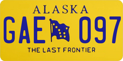 AK license plate GAE097