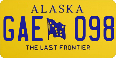 AK license plate GAE098