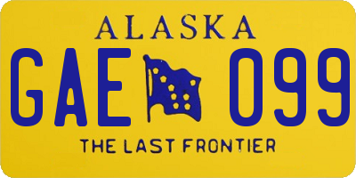 AK license plate GAE099