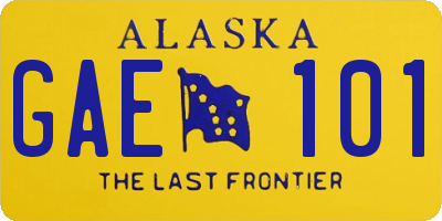 AK license plate GAE101