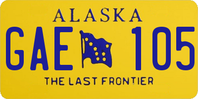 AK license plate GAE105