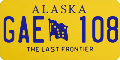 AK license plate GAE108