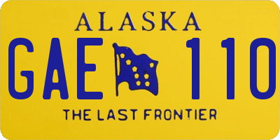 AK license plate GAE110