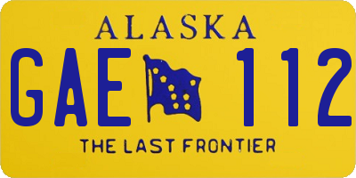 AK license plate GAE112