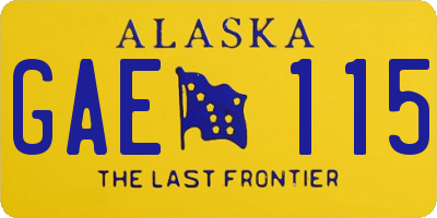 AK license plate GAE115