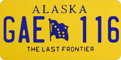 AK license plate GAE116