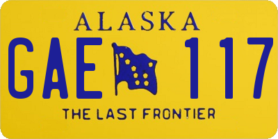 AK license plate GAE117