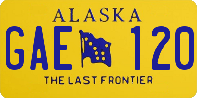 AK license plate GAE120
