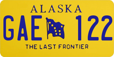 AK license plate GAE122