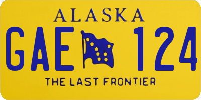 AK license plate GAE124