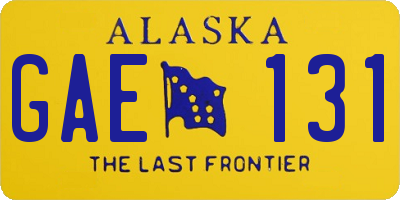 AK license plate GAE131