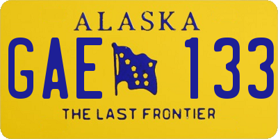 AK license plate GAE133