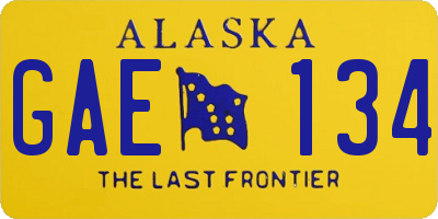 AK license plate GAE134