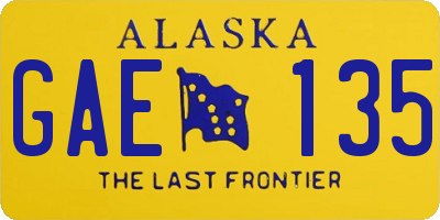 AK license plate GAE135