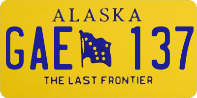 AK license plate GAE137