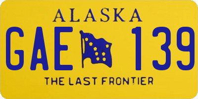 AK license plate GAE139