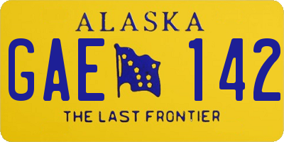 AK license plate GAE142
