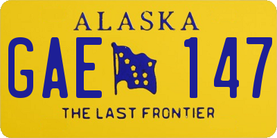 AK license plate GAE147