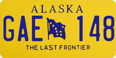 AK license plate GAE148