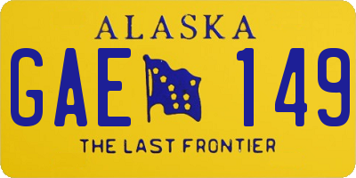 AK license plate GAE149