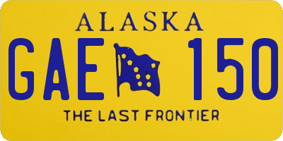 AK license plate GAE150