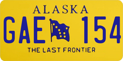 AK license plate GAE154