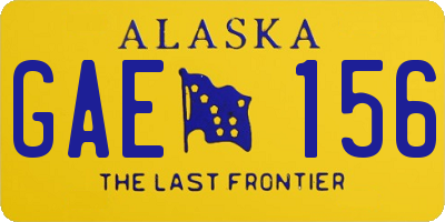 AK license plate GAE156