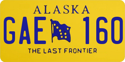 AK license plate GAE160