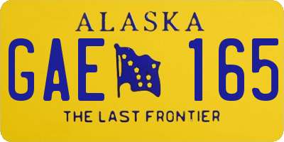 AK license plate GAE165