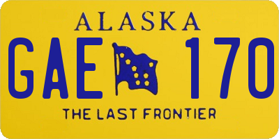 AK license plate GAE170