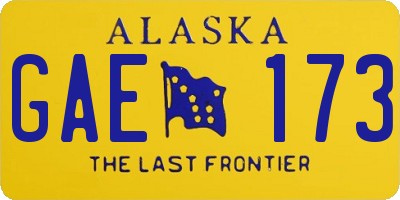 AK license plate GAE173